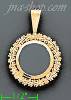 14K Gold Bezel Coin Charm Pendant