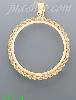 14K Gold Braided Rope Bezel Coin Charm Pendant