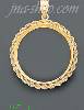 14K Gold Braided Rope Bezel Coin Charm Pendant