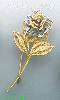 14K Gold Filigree Flower Brooch Pin