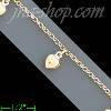 14K Gold Hearts Charm Anklet 10"