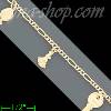 14K Gold Multi Charm Anklet 10"