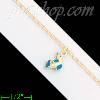 14K Gold Enamel Dolphins Charm Anklet 10"