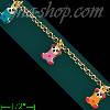 14K Gold Enamel Charm Bracelet