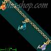 14K Gold Enamel Charm Bracelet