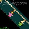 14K Gold Enamel Charm Bracelet