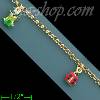 14K Gold Enamel Charm Bracelet