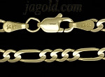 14K Gold 20" Figaro 3+1 Chain 3mm