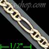 14K Gold Ficonucci Chain 7.5" 4mm