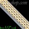 14K Gold Bismark-Valentino DC 3Color Chain 8" 6.1mm