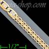 14K Gold Bismark-Valentino DC 3Color Chain 7" 3.4mm