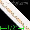 14K Gold Valentino 3Color Chain 14" 1.7mm