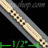 14K Gold 3+1 Bead 2Line Chain 7" 2.4mm