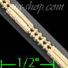 14K Gold 3+1 Bead 2x2Line Chain 7" 2.4mm