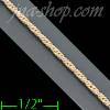14K Gold Singapore Shiny Rope Chain 24" 1mm