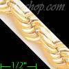 14K Gold Solid Rope DC Chain 8.5" 10mm