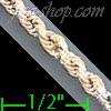 14K Gold Solid Rope DC 3Color Chain 16" 3mm