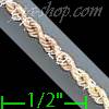 14K Gold Solid Rope DC 3Color Chain 16" 2.5mm
