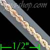 14K Gold Solid Rope DC 3Color Chain 20" 2mm