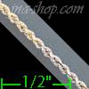 14K Gold Solid Rope DC 3Color Chain 16" 1.5mm