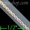 14K Gold Solid Rope DC 3Color Chain 20" 1.5mm
