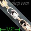 14K Gold Marquise 3Color Chain 24" 5mm