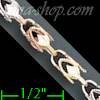 14K Gold Marquise 3Color Chain 20" 4mm