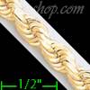14K Gold Solid Rope DC Chain 22" 6mm