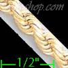 14K Gold Solid Rope DC Chain 24" 5mm