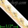 14K Gold Hollow Rope DC Chain 24" 5mm