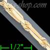 14K Gold Baguette Link Chain 18" 4mm