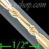 14K Gold Baguette Link Chain 24" 3mm