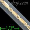 14K Gold Baguette Link Chain 24" 2.5mm