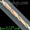 14K Gold Baguette Link Chain 16" 2.5mm