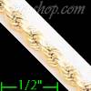 14K Gold Hollow Rope DC Chain 18" 4mm