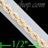 14K Gold Super Light Hollow Rope Chain 20" 2.5mm