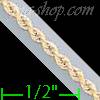 14K Gold Super Light Hollow Rope Chain 16" 2mm
