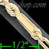 14K Gold Open Figarope Chain 20" 4mm