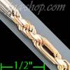 14K Gold Figarope Chain 24" 3.8mm