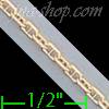 14K Gold Mariner Concave Anchore Chain 14" 1.3mm