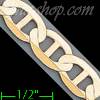 14K Gold Flat Mariner Chain 8" 7.7mm