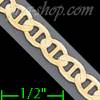 14K Gold Flat Mariner Chain 24" 4.3mm