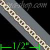 14K Gold Flat Mariner Chain 18" 1.7mm