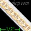 14K Gold Mariner Concave Chain 8" 4.6mm