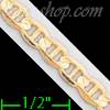 14K Gold Mariner Concave Chain 7.5" 4.3mm