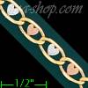 14K Gold Heart Valentino Chain 24" 5mm