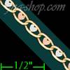 14K Gold Heart Valentino Chain 18" 3.2mm
