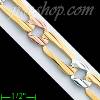 14K Gold Assorted Link 3Color Chain 20" 8mm