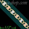 14K Gold Heart Valentino Chain 18" 3.3mm