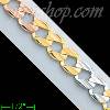 14K Gold Assorted Link 3Color Chain 24" 8mm